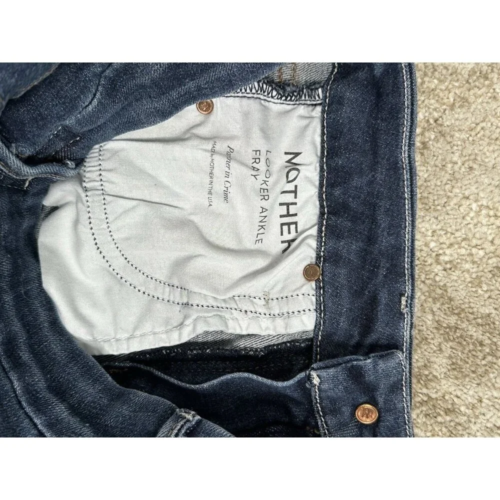 Mother Looker‎ Ankle Fray Denim Stretch Jeans